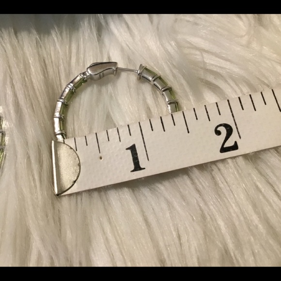 NEW RARE Victoria Weick Large Bagette NATURAL Gemstone Hoop Earrings - Picture 11 of 11